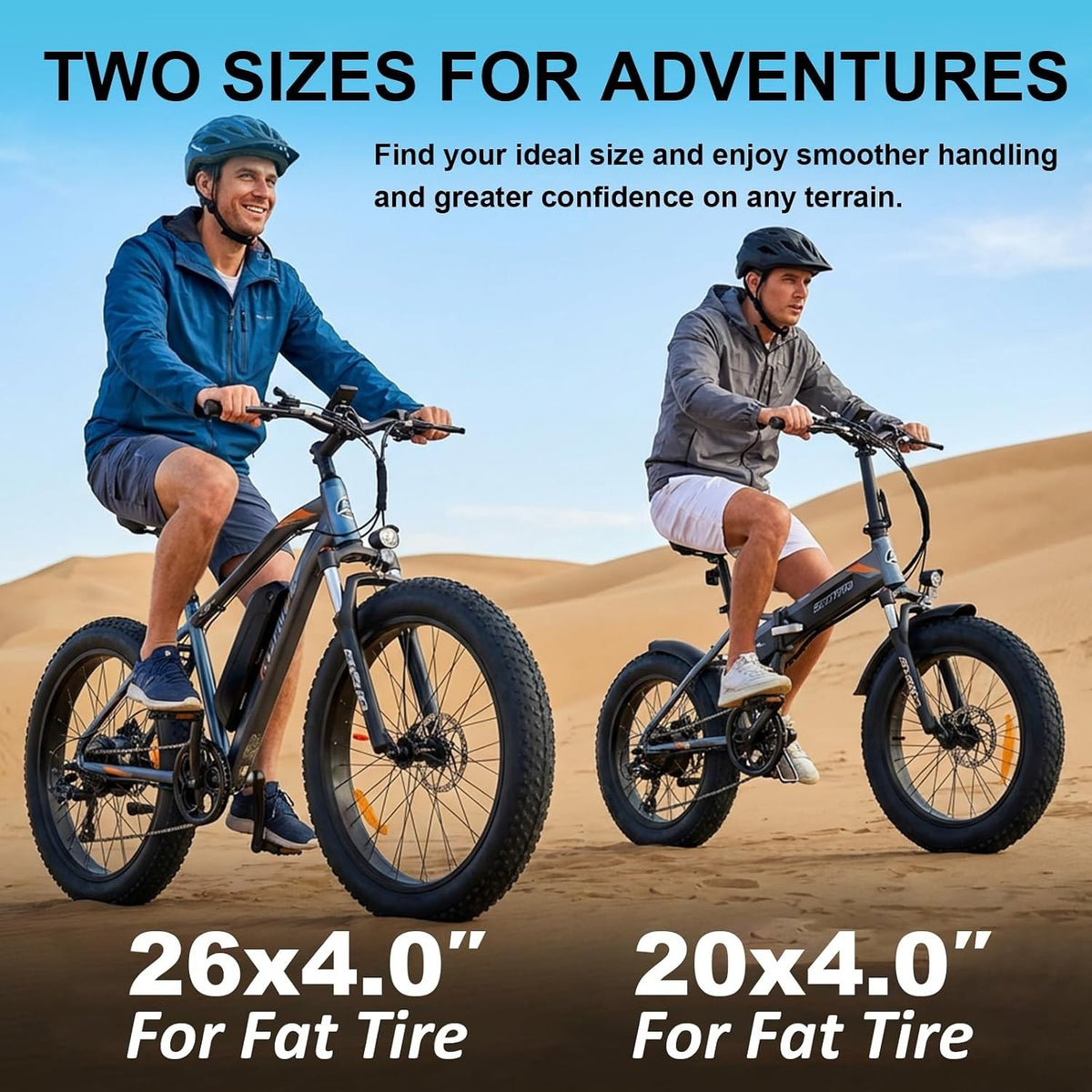 Fat Tire Inner Tube 20x4.0 & 26x4.0 Inch Set with Schrader Valve – E-Bike Compatible