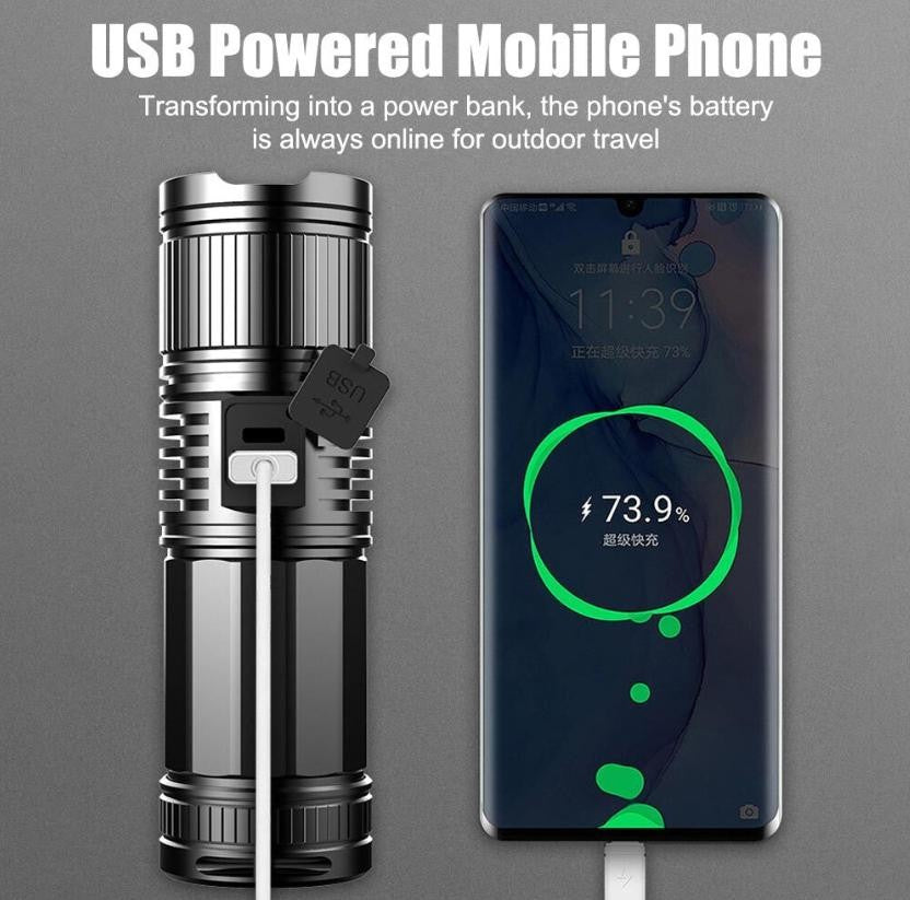 3000LM High Power Laser LED Flashlight Rechargeable Torch with Zoom