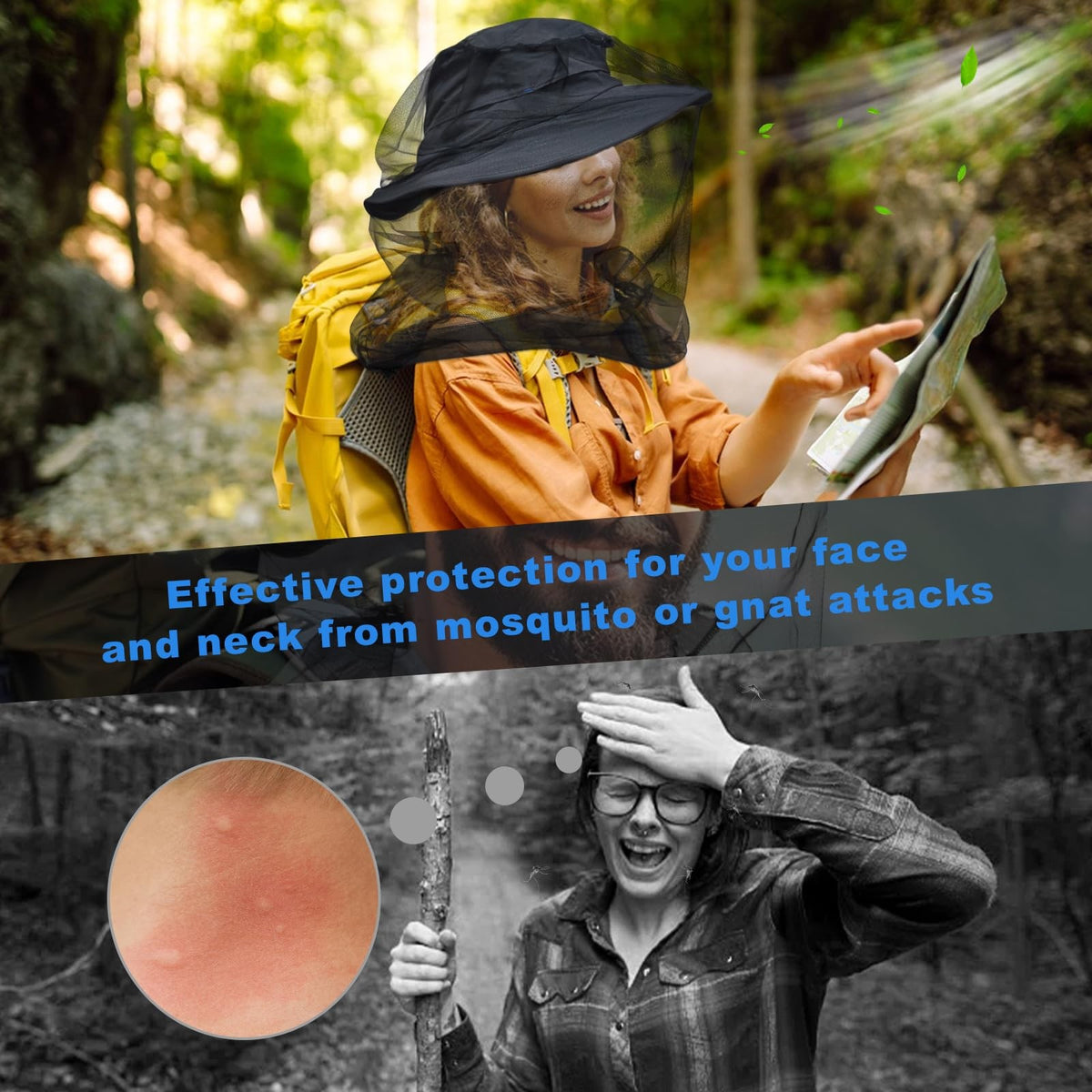 Outdoor Mosquito Head Net Bug Proof Face Cover for Camping Hiking Fishing