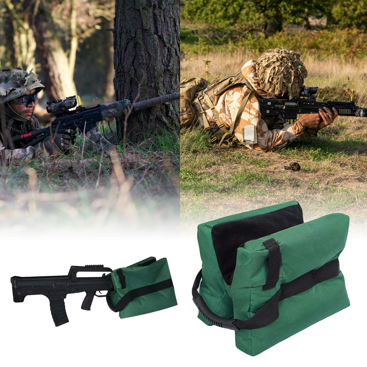 Shooting Range Sand Bag Set Rifle & Shotgun Bench Rest Support
