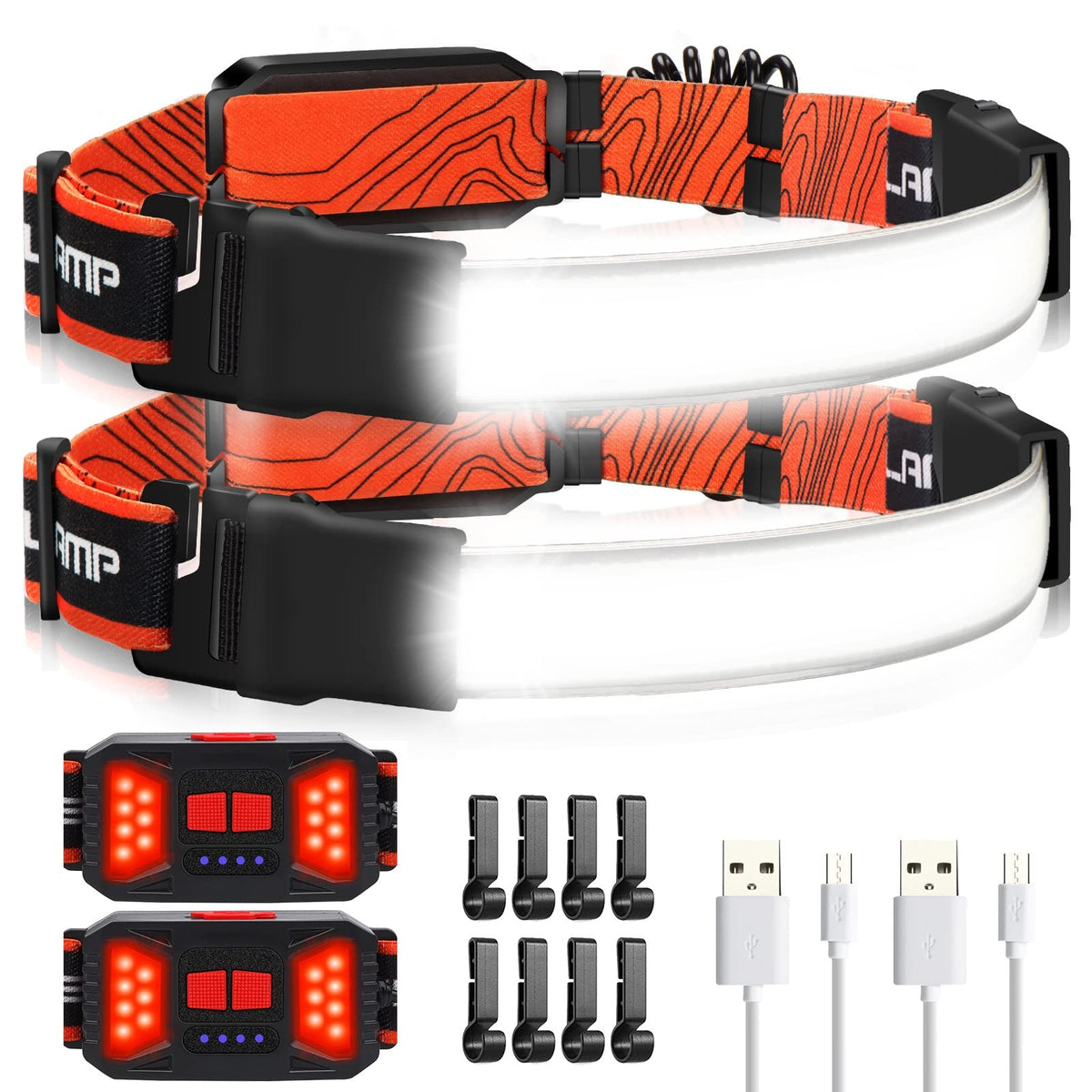 LED Headlamp 1000LM Rechargeable Waterproof Wide Beam Light 230°