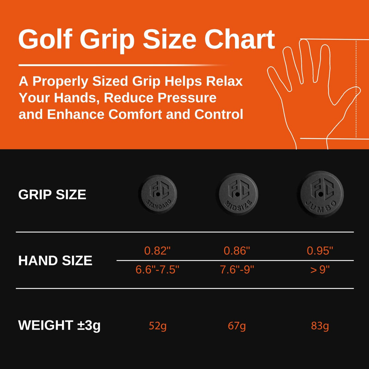 Golf Club Grips 13 Pack High Traction Rubber Midsize & Jumbo Options
