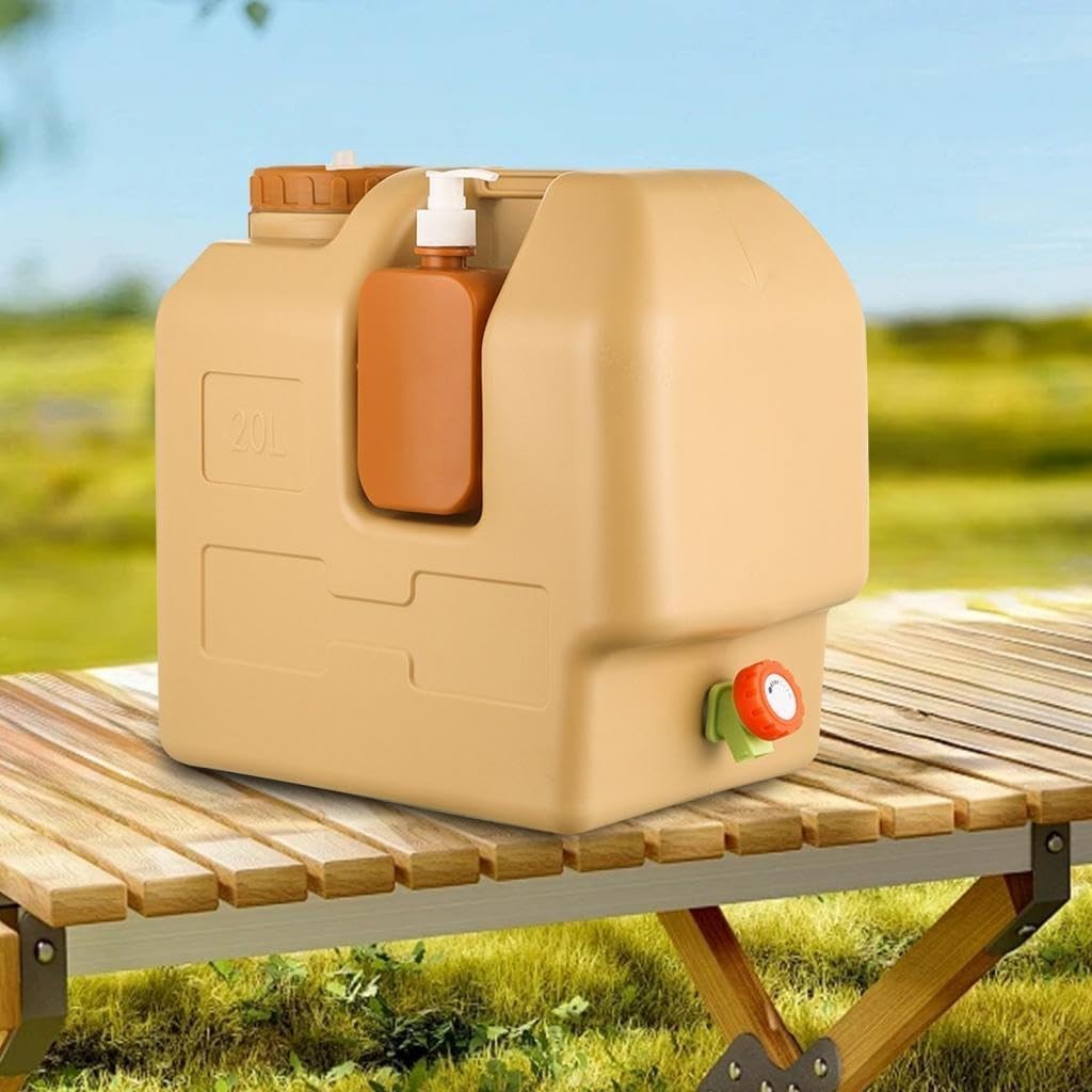 20L Emergency Water Container with Spigot - 5 Gallon Portable Water Storage Jug