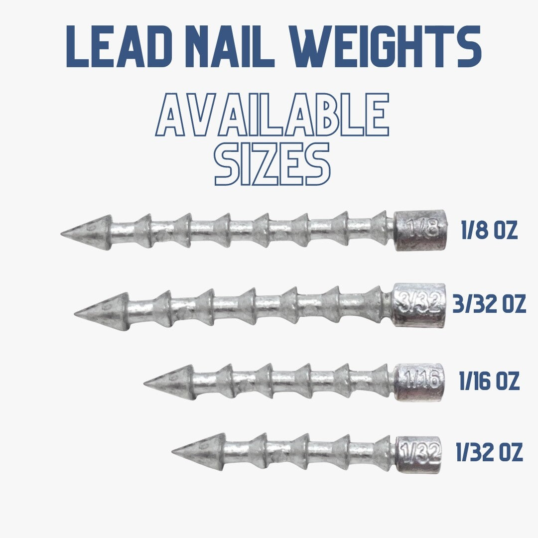 Fishing Nail Weights Set - Multiple Sizes for Soft Plastic Baits