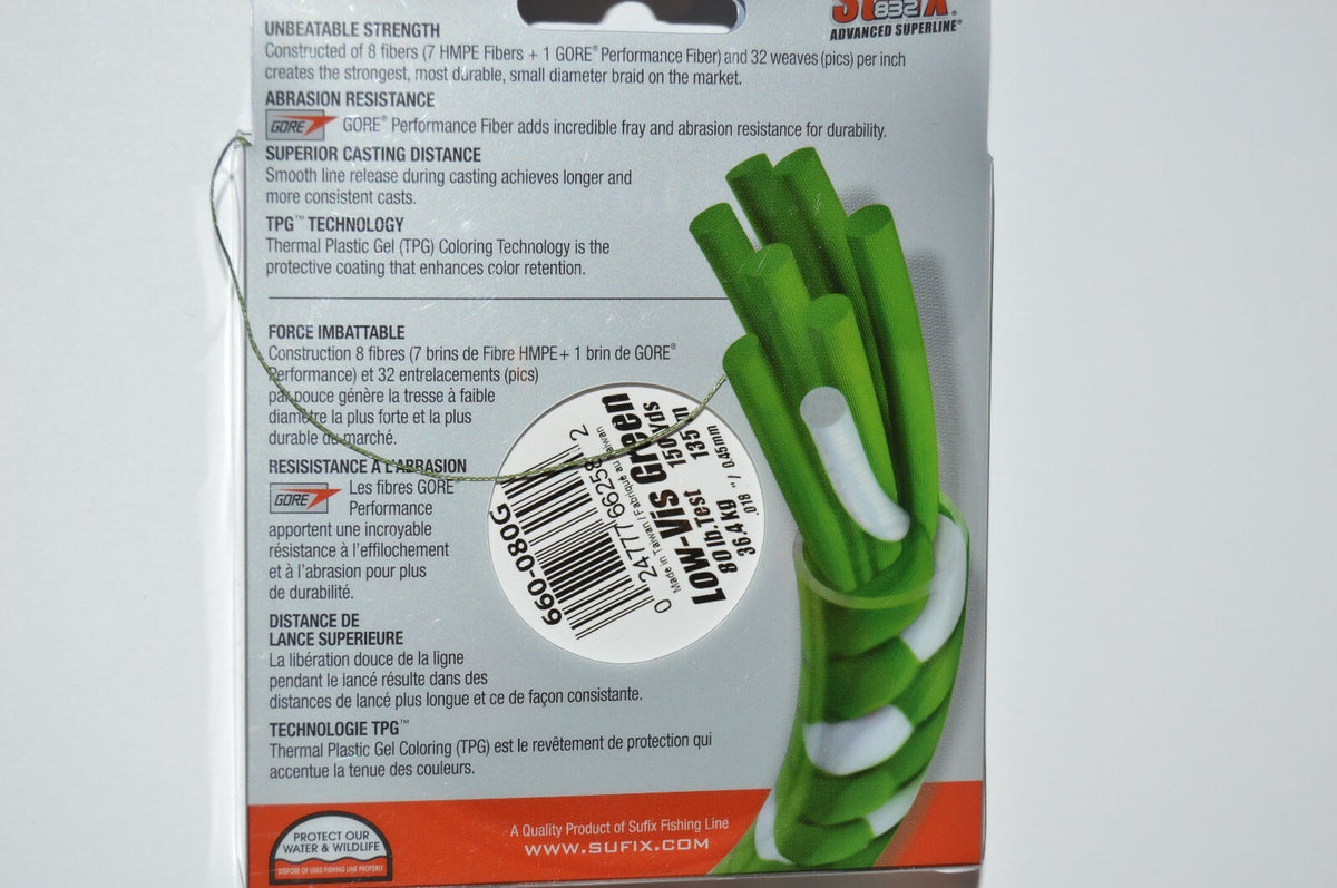 Fishing Line Braid 80lb 150yd Spool - Low Visibility Green Superline