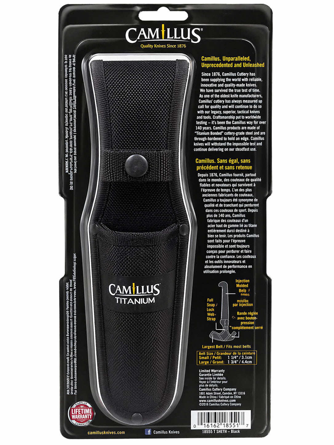 Camillus Titanium Bonded Bone Saw Fixed Blade Hunting Knife with Sheath