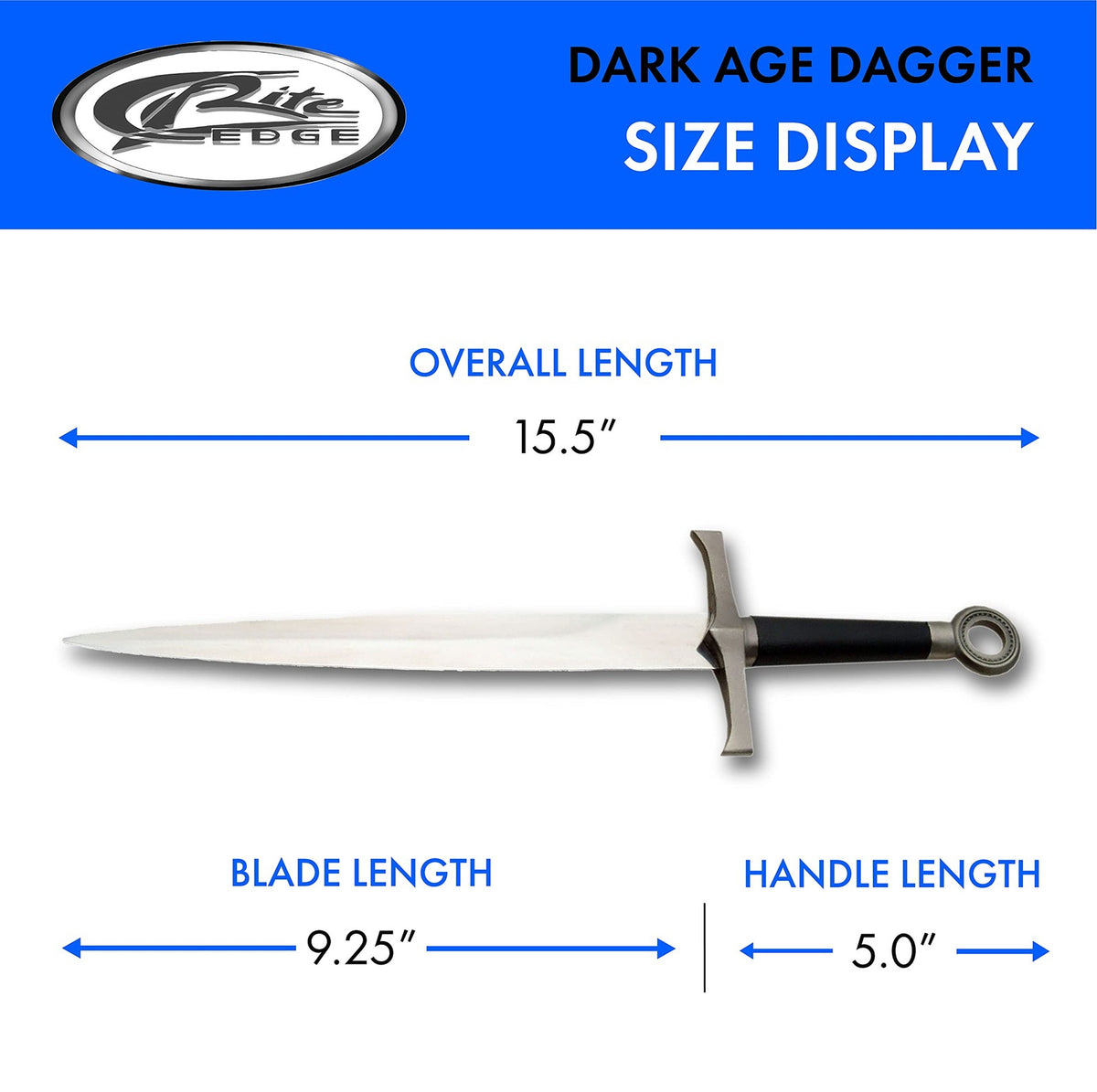 Medieval Dark Age Dagger Replica 15.5 Inch Display Collectible