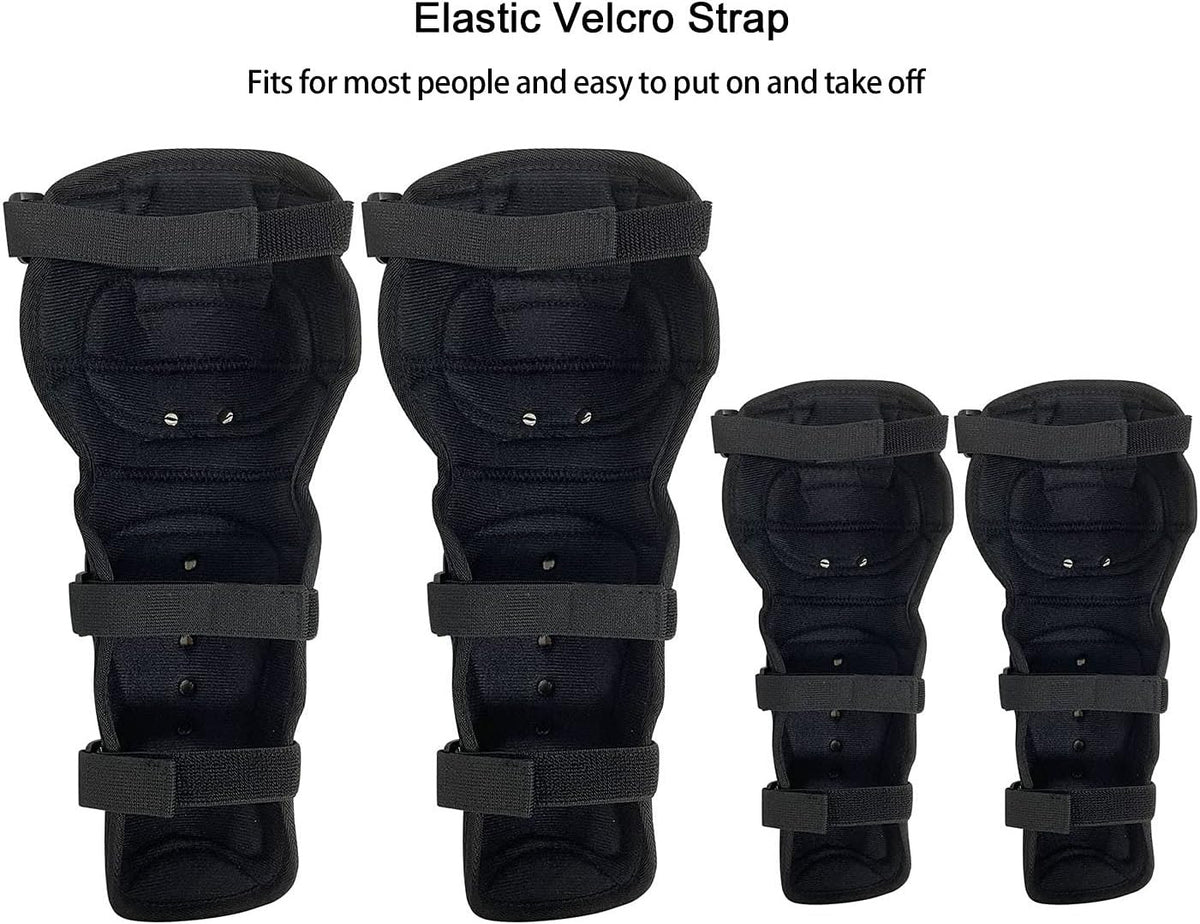 Stainless Steel Motorcycle Knee & Elbow Guards Set - Protective Gear