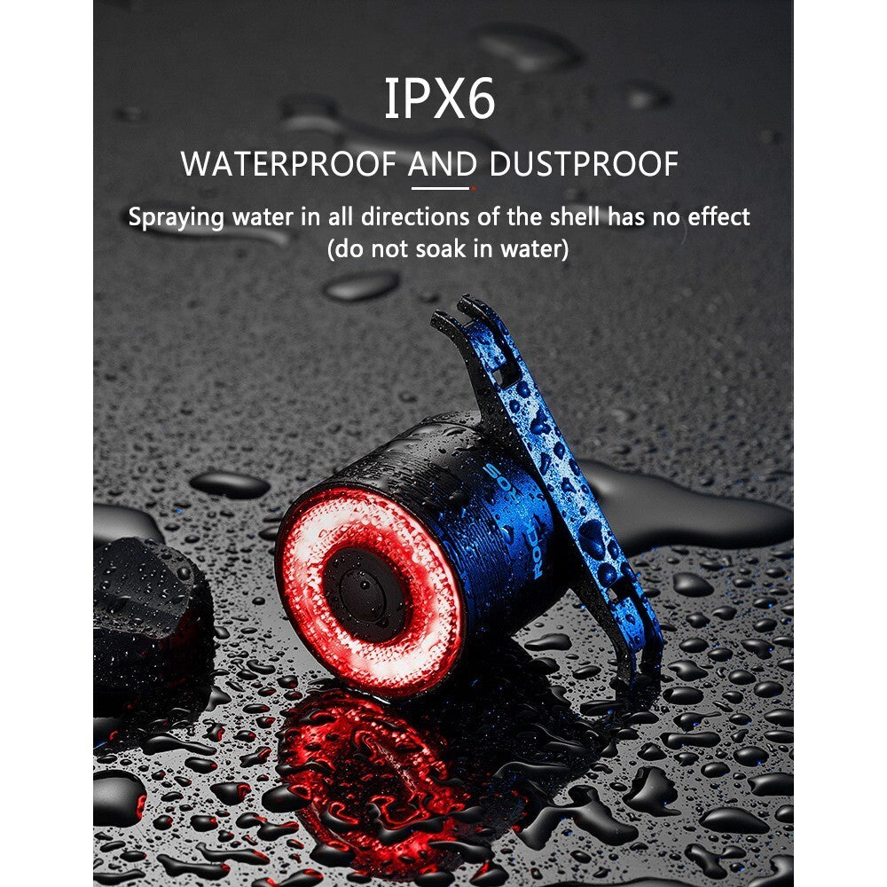 Bike Rear Light with 4 Modes Auto Brake Sensing Waterproof Safety Taillight