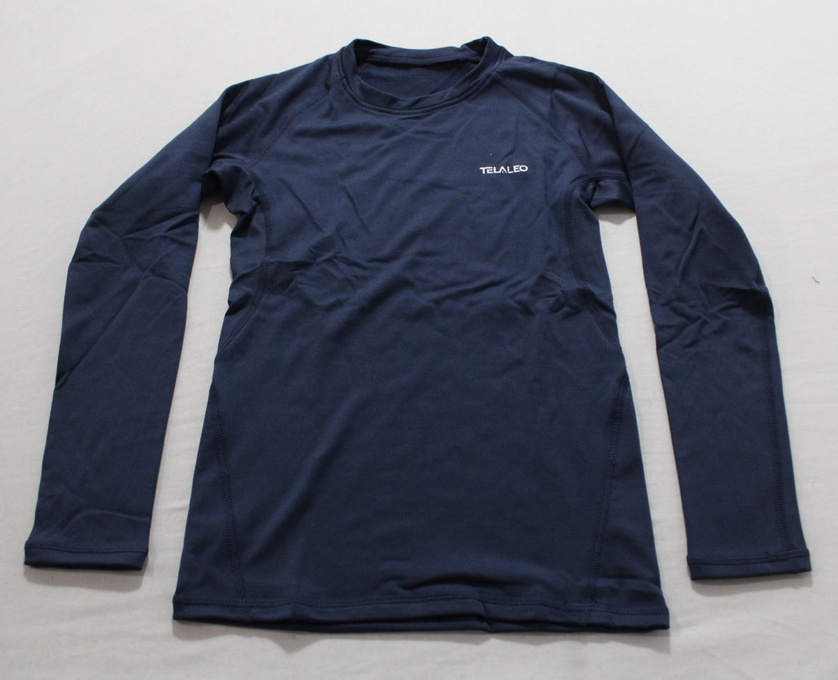 Kids Unisex Compression Base Layer Undershirt Set - Black and Blue XS