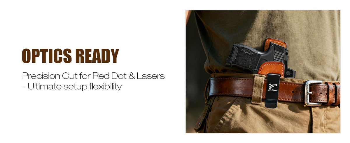 IWB Leather Holster for SIG Sauer P365 P365X P365 SAS P365-380 with Optic Cut - Right Hand
