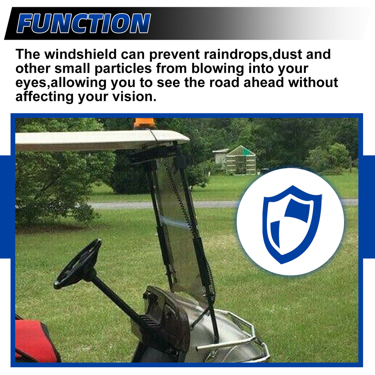 Golf Cart Folding Tinted Windshield for EZGO TXT & Medalist 1994-2014