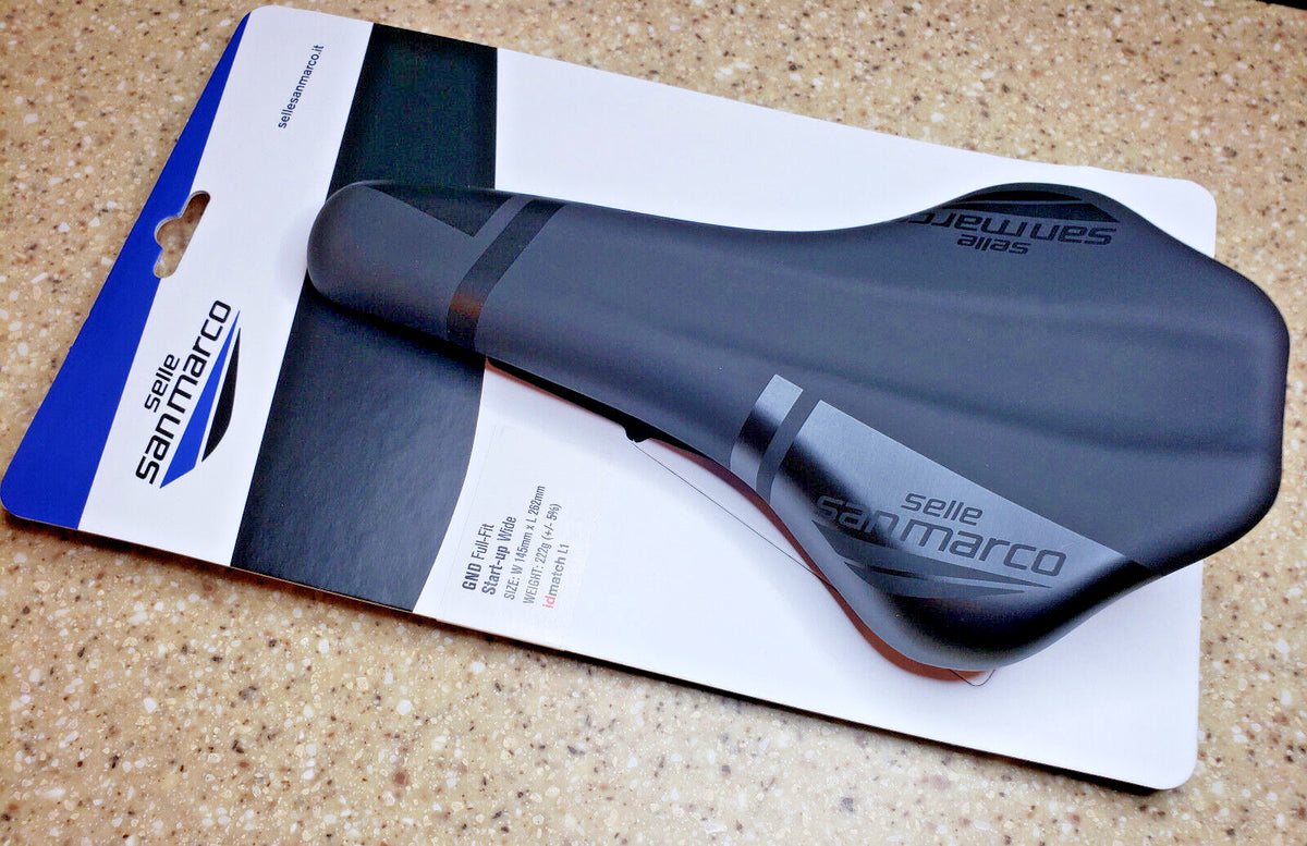 Wide Bicycle Saddle Black - Full Fit GND Model, 262mm x 145mm, 222g
