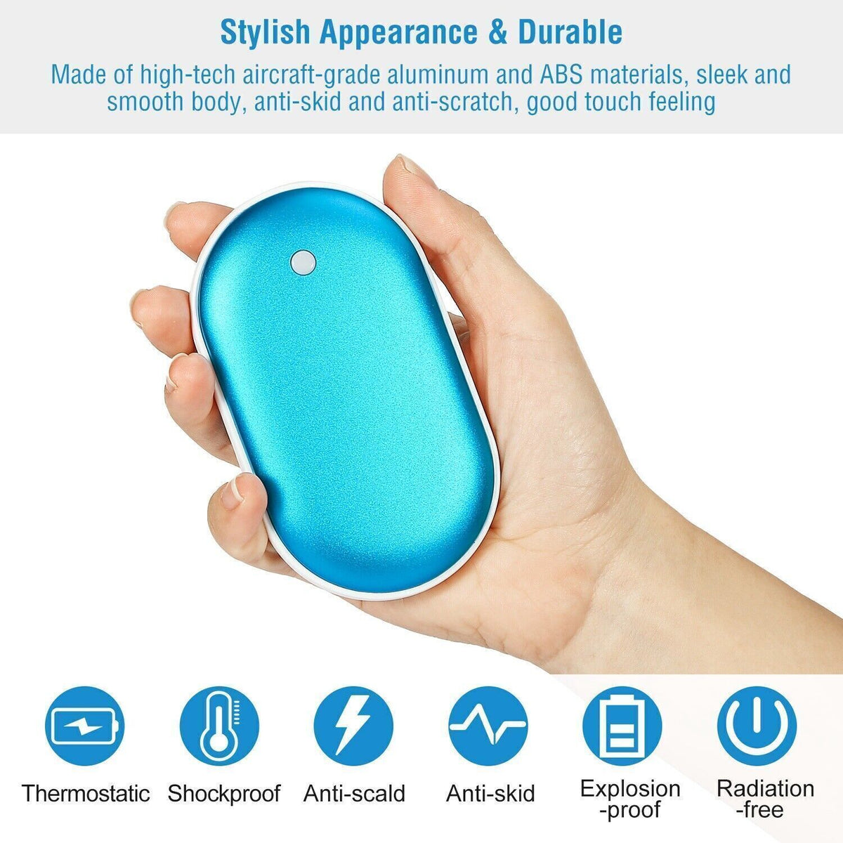 Rechargeable Hand Warmers Power Bank with USB Charging and Adjustable Heat