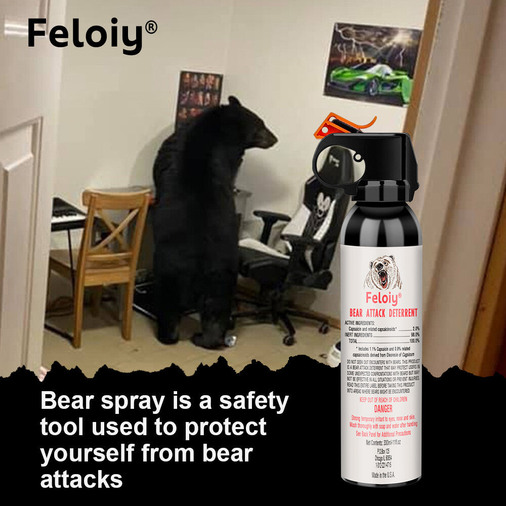Bear Spray 11oz Powerful Fog Deterrent with Holster - Effective Animal Defense