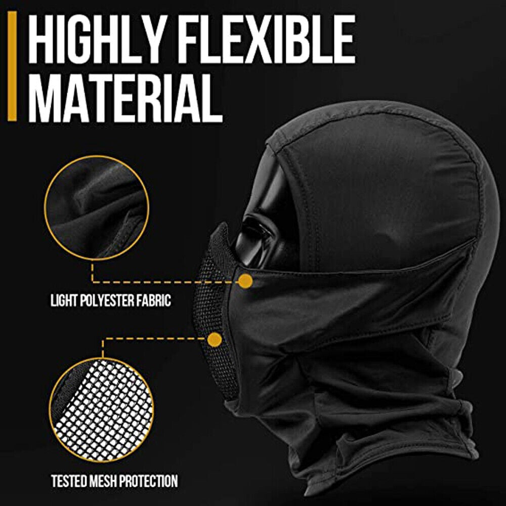 Breathable Mesh Tactical Face Mask for Airsoft, Hunting & Outdoor Sports