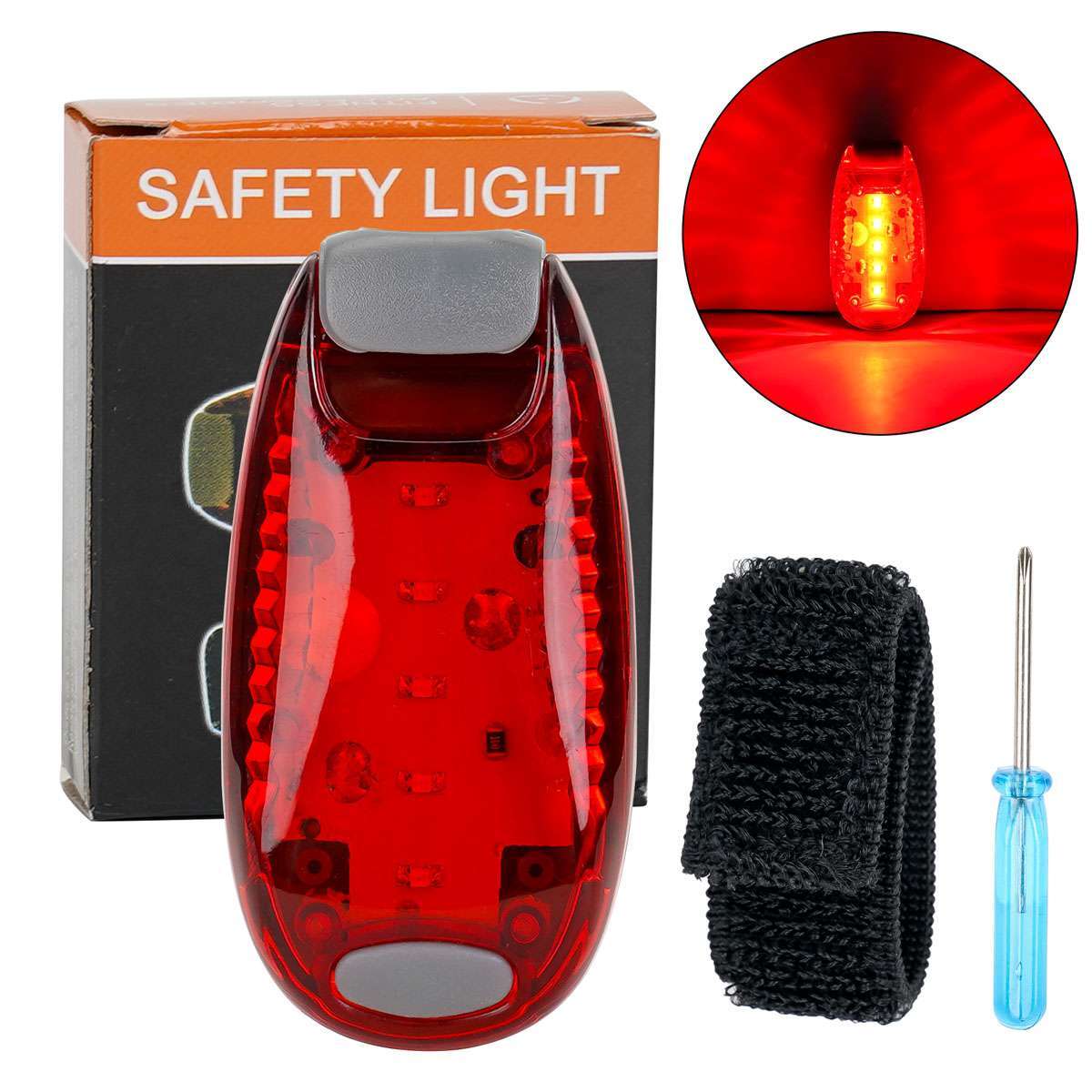 2-Pack LED Safety Clip-On Bicycle Tail Lights - Night Warning Strobe Lamp