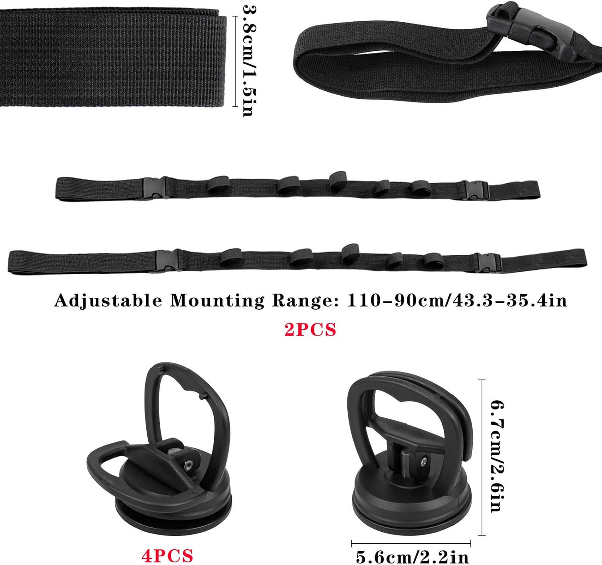 Car Fishing Rod Holder Rack Kit - 6-Piece Vehicle Rod Storage & Organizer