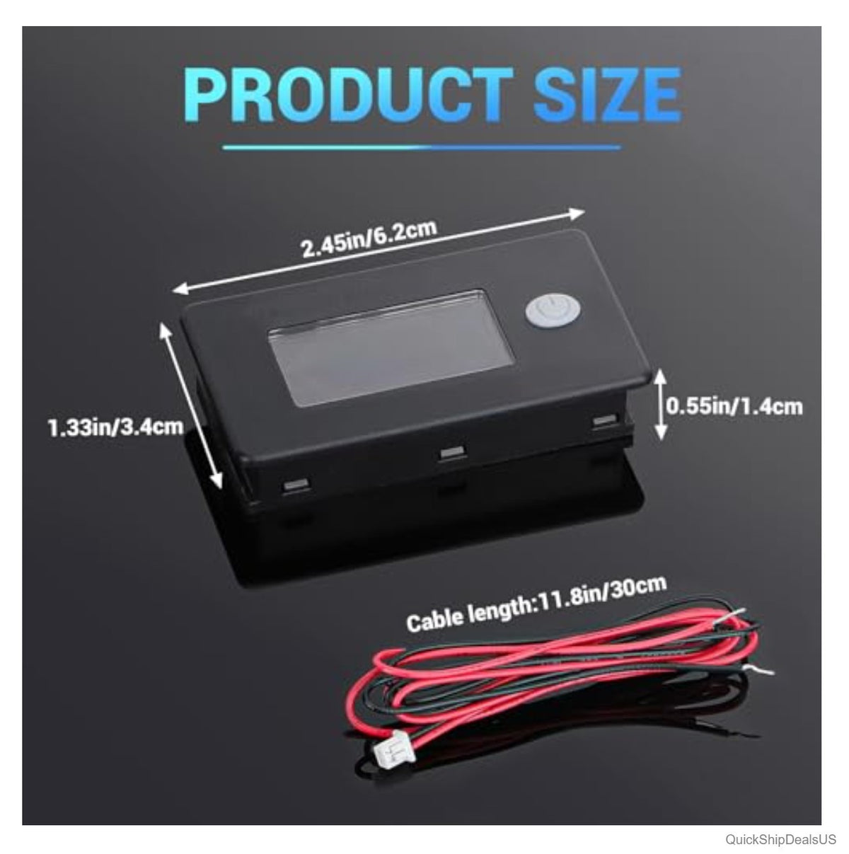 48V Lithium Battery Monitor with LCD Display for Golf Carts, RVs & Boats