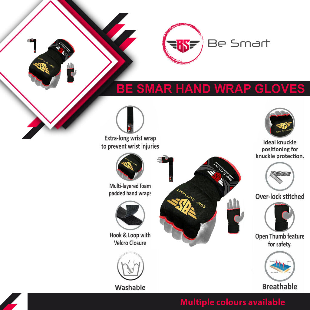 Boxing Hand Wraps Gloves with Padded Knuckles MMA Kickboxing Gloves