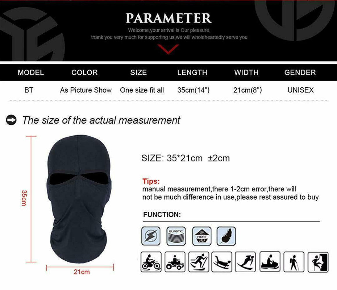 UV Protection Balaclava Face Mask Windproof Sun Hood for Outdoor Sports