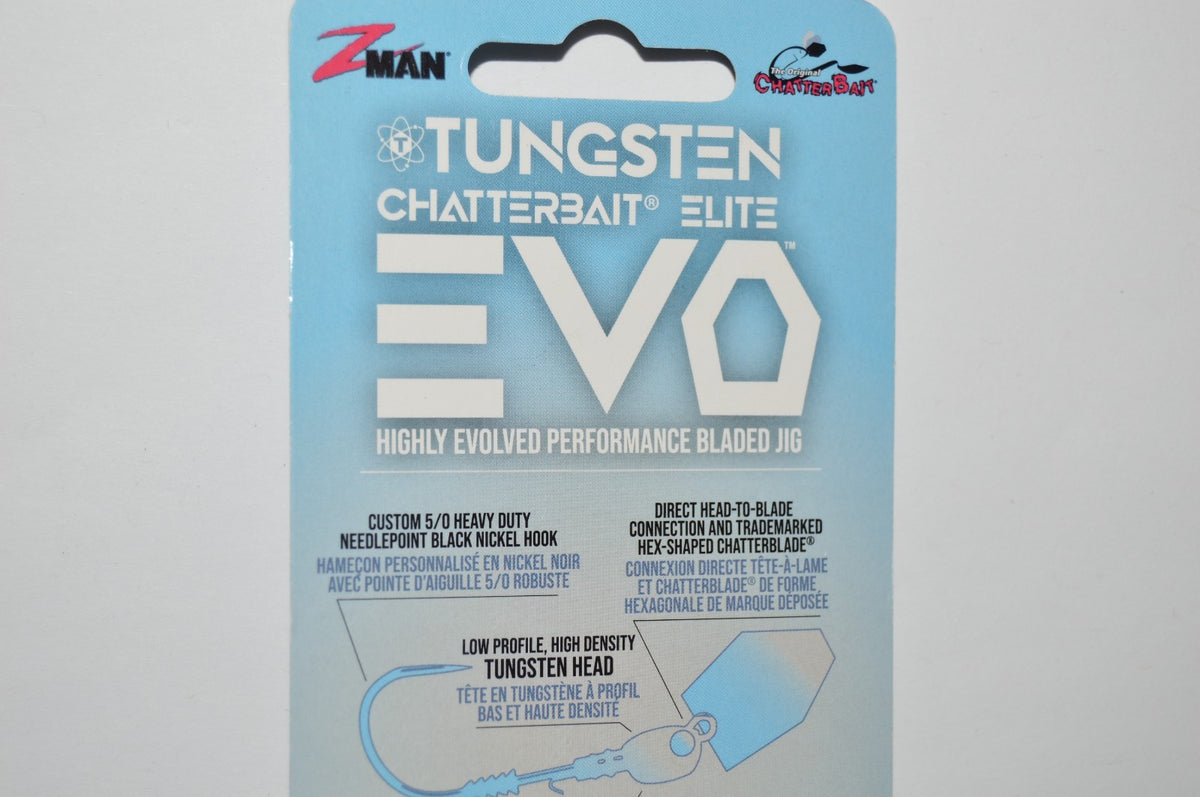 Z-Man Tungsten Chatterbait Elite 3/8oz Green Pumpkin Bass Bladed Jig