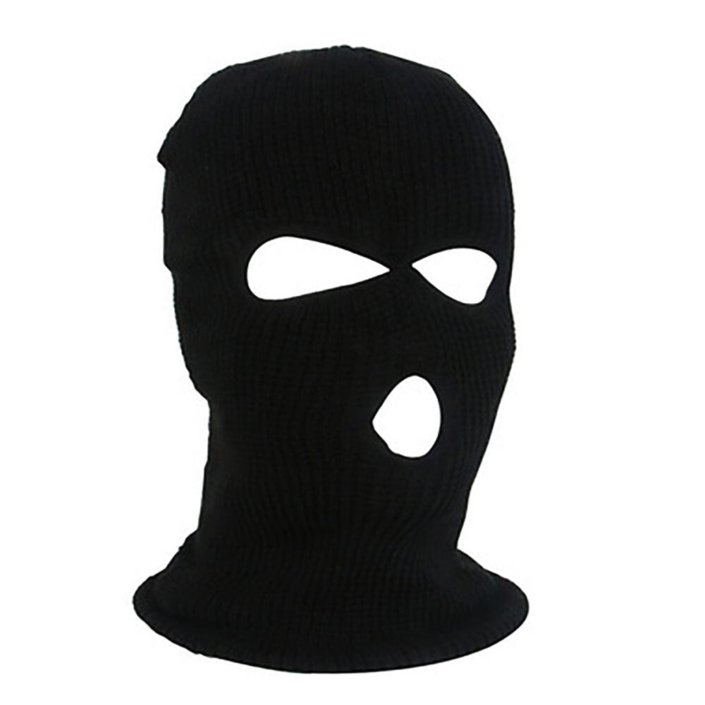 Winter Knit Ski Face Mask with 3 Holes - Warm Balaclava for Outdoor Sports