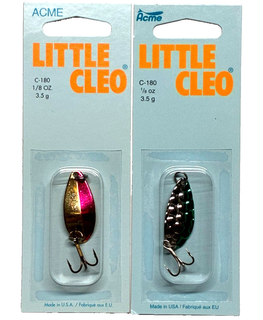 Fishing Spoon Lure Set - Gold Burgundy & Ripple Nickel Green 1/8oz