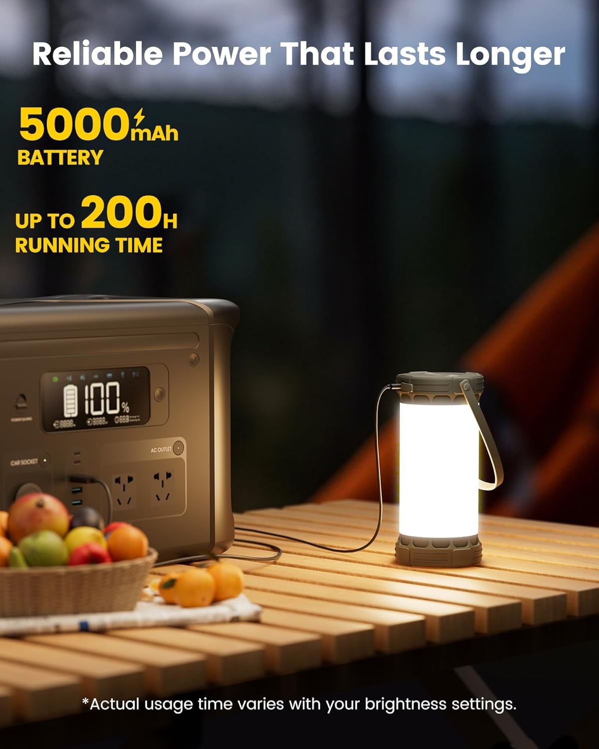 Rechargeable Camping Lantern 135 LEDs, 200H Brightness, USB-C