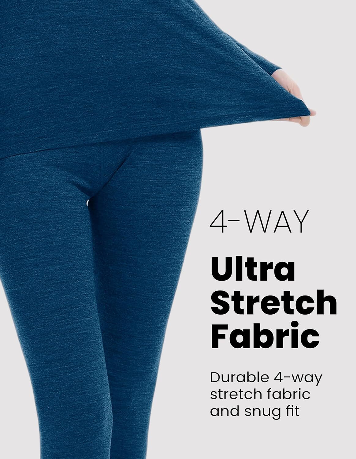 Merino Wool Base Layer Pants for Women - Thermal Long Johns, Breathable & Soft