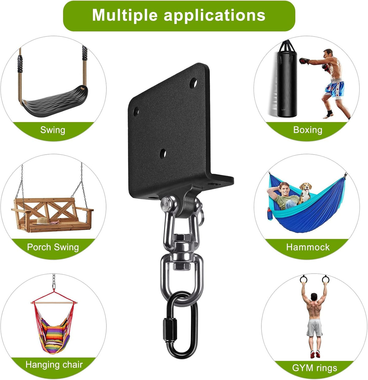 Heavy Bag Hanger with 360° Swivel for Punching Bag Mounting - Steel