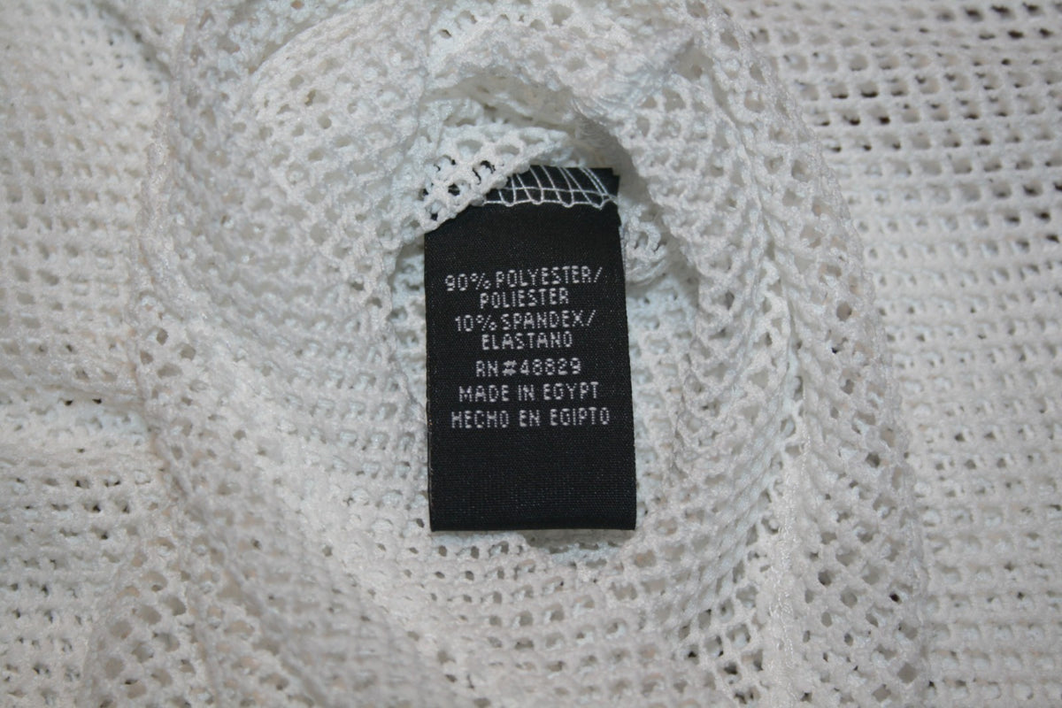 Fishnet Beach Cover Up Robe White 2X for Swimwear & Poolside Lounge