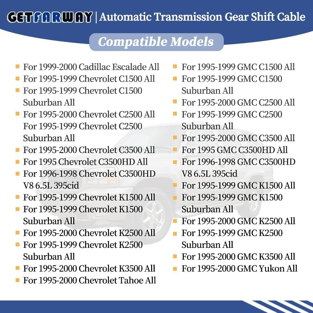 Automatic Transmission Gear Shift Cable Compatible with Chevrolet C1500