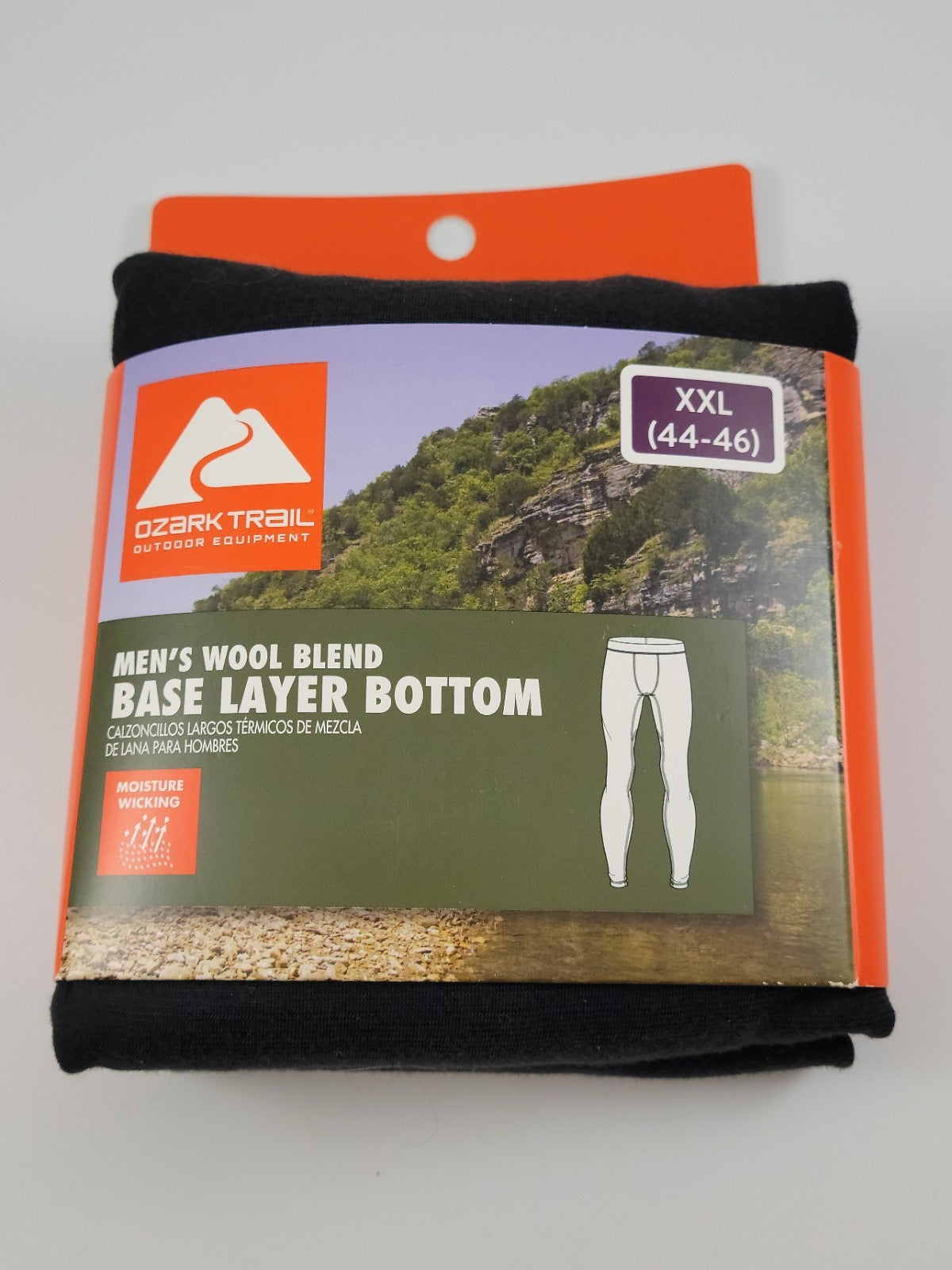 Men's Wool Blend Base Layer Bottoms - XXL Black Soot Outdoor Activewear