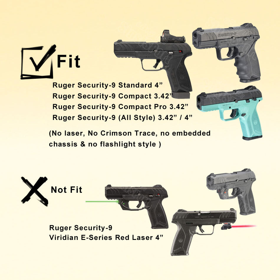 Ruger Security 9 & 380 Holster with Level Ⅱ Retention and Adjustable Paddle
