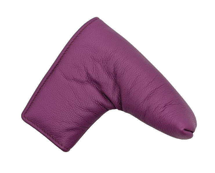 Magenta Leather Golf Blade Putter Headcover - Handcrafted USA