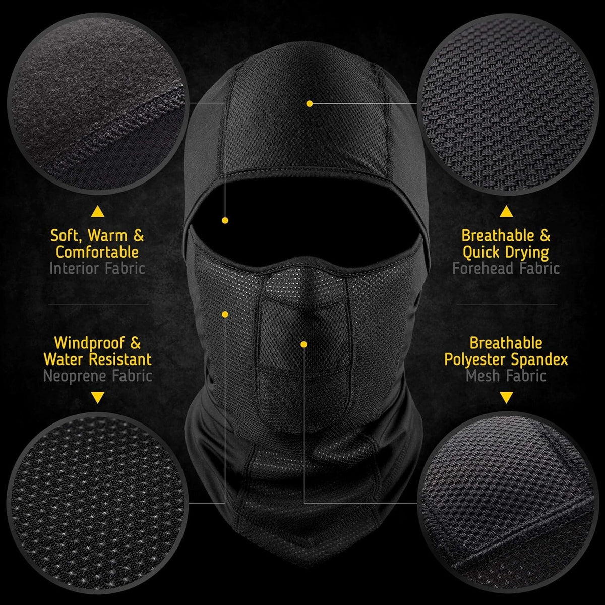 Winter Full Face Ski Mask - Windproof Fleece Balaclava for Cold Weather