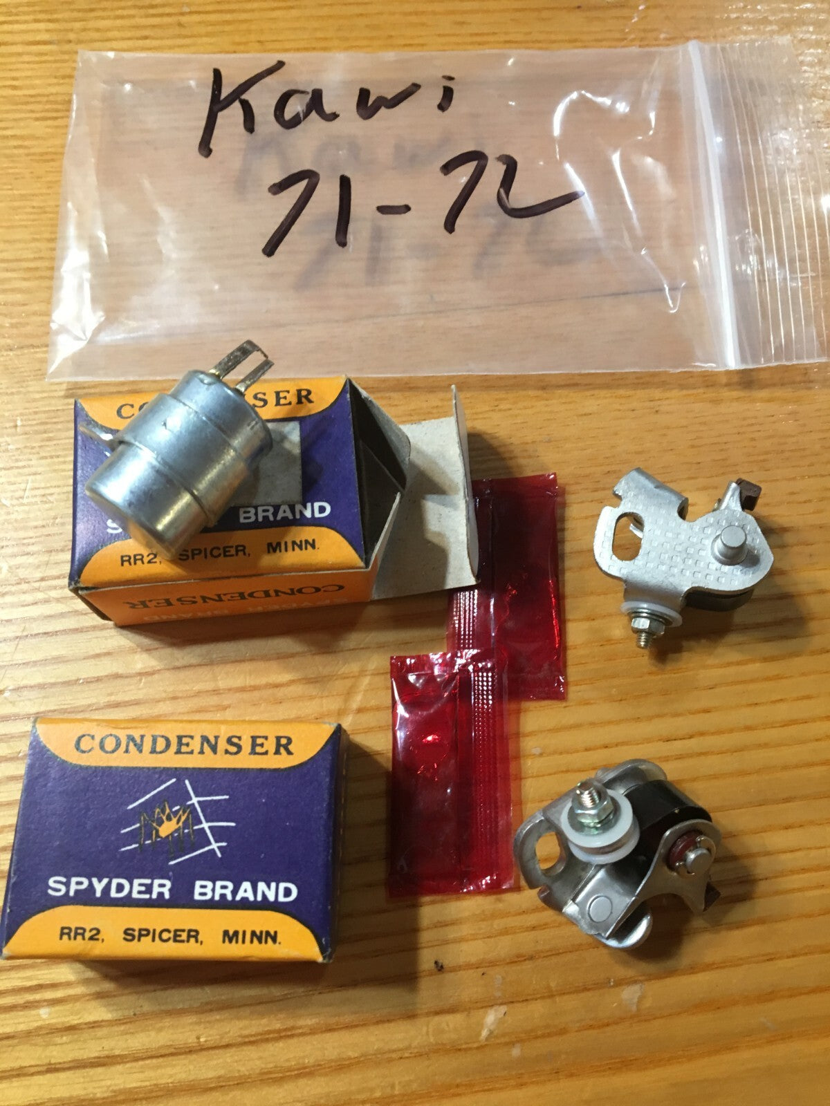 Vintage Motorcycle Ignition Points and Condensers Set for 71-72 Kawi Twins