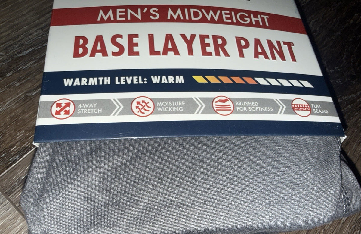 Men's Thermal Long Johns Base Layer Pants - Gray, 2XL