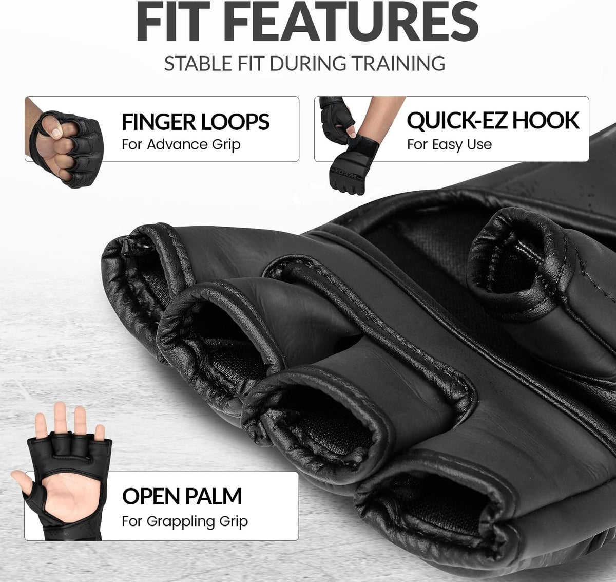 Padded MMA Sparring Gloves for Men Women Open Palm Kickboxing Muay Thai