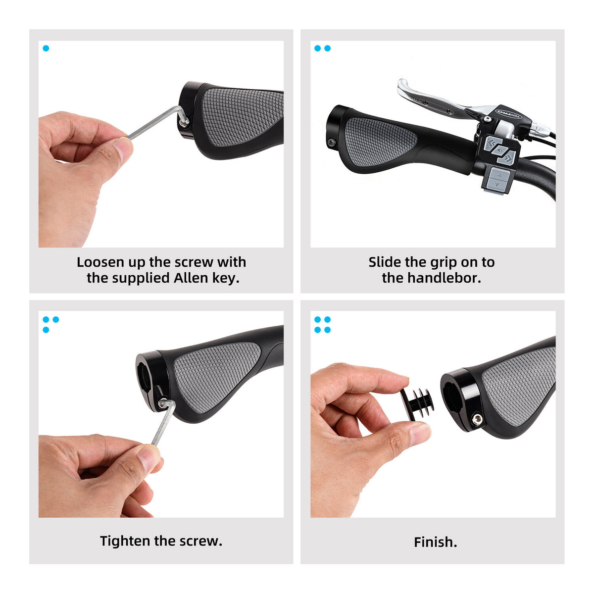 Ergonomic Bicycle Handlebar Grips Non-Slip Rubber Cycling Accessories