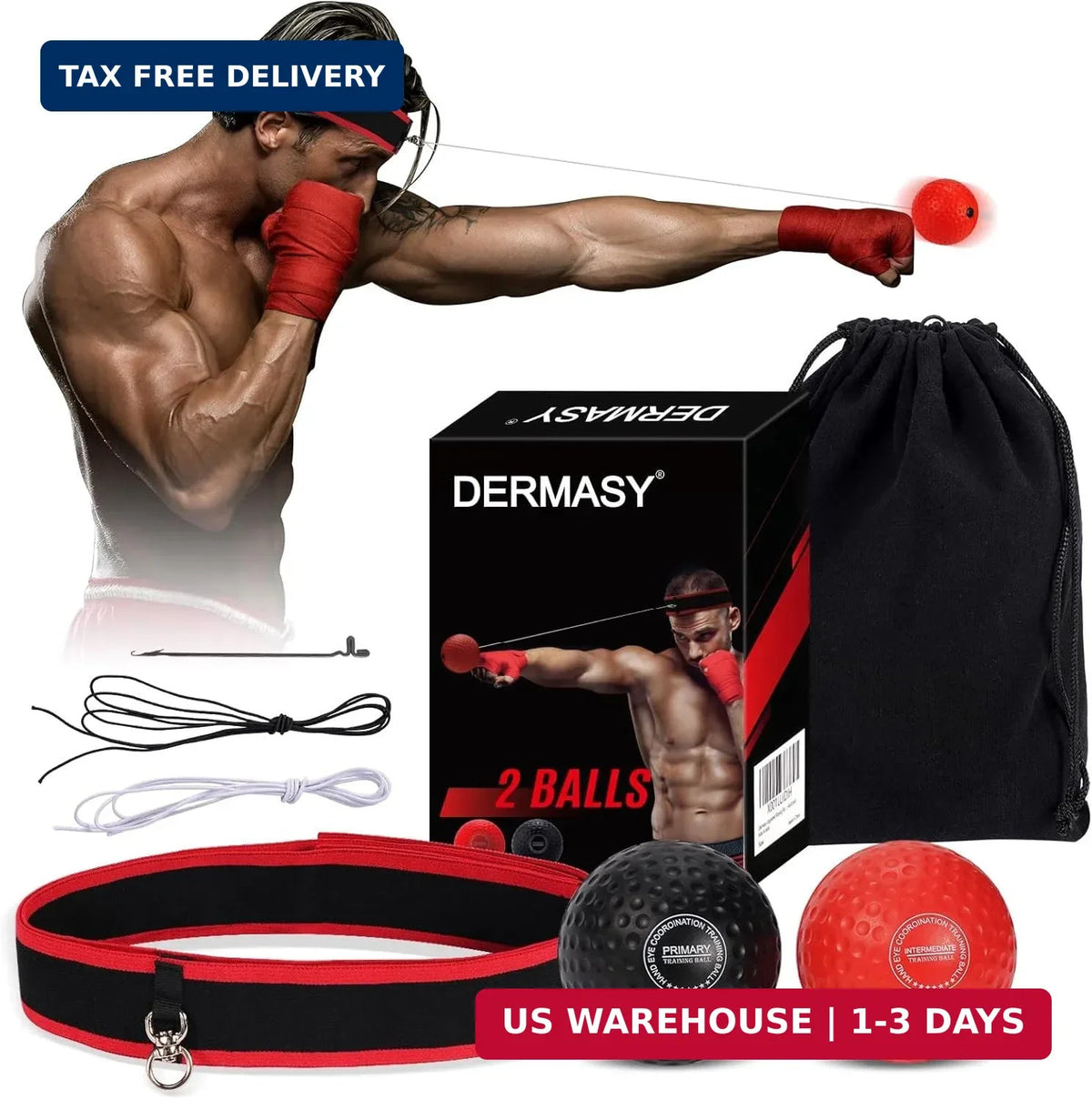 Boxing Reflex Ball Set with Headband - Training Equipment for Reaction & Agility