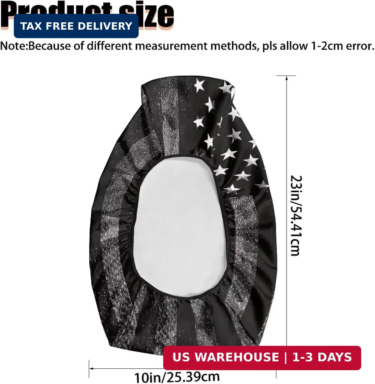 American Flag ATV Seat Cover Waterproof Non-Slip Universal 23x10 Inches