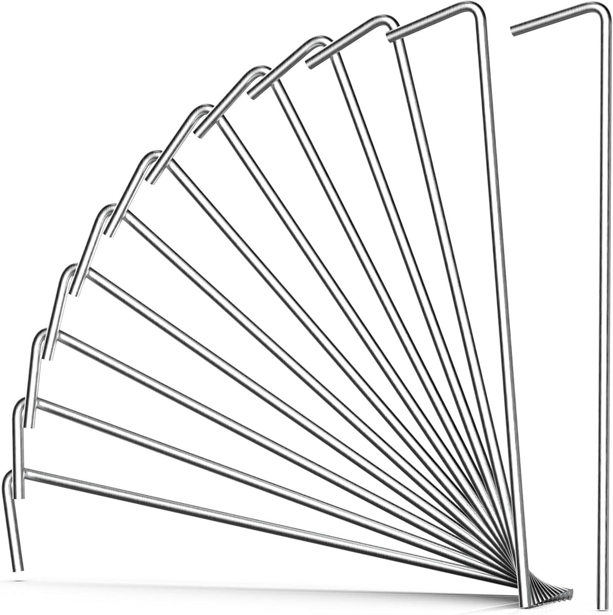 12 Pack Galvanized Steel Ground Stakes for Tents & Canopies - Heavy Duty Outdoor Support