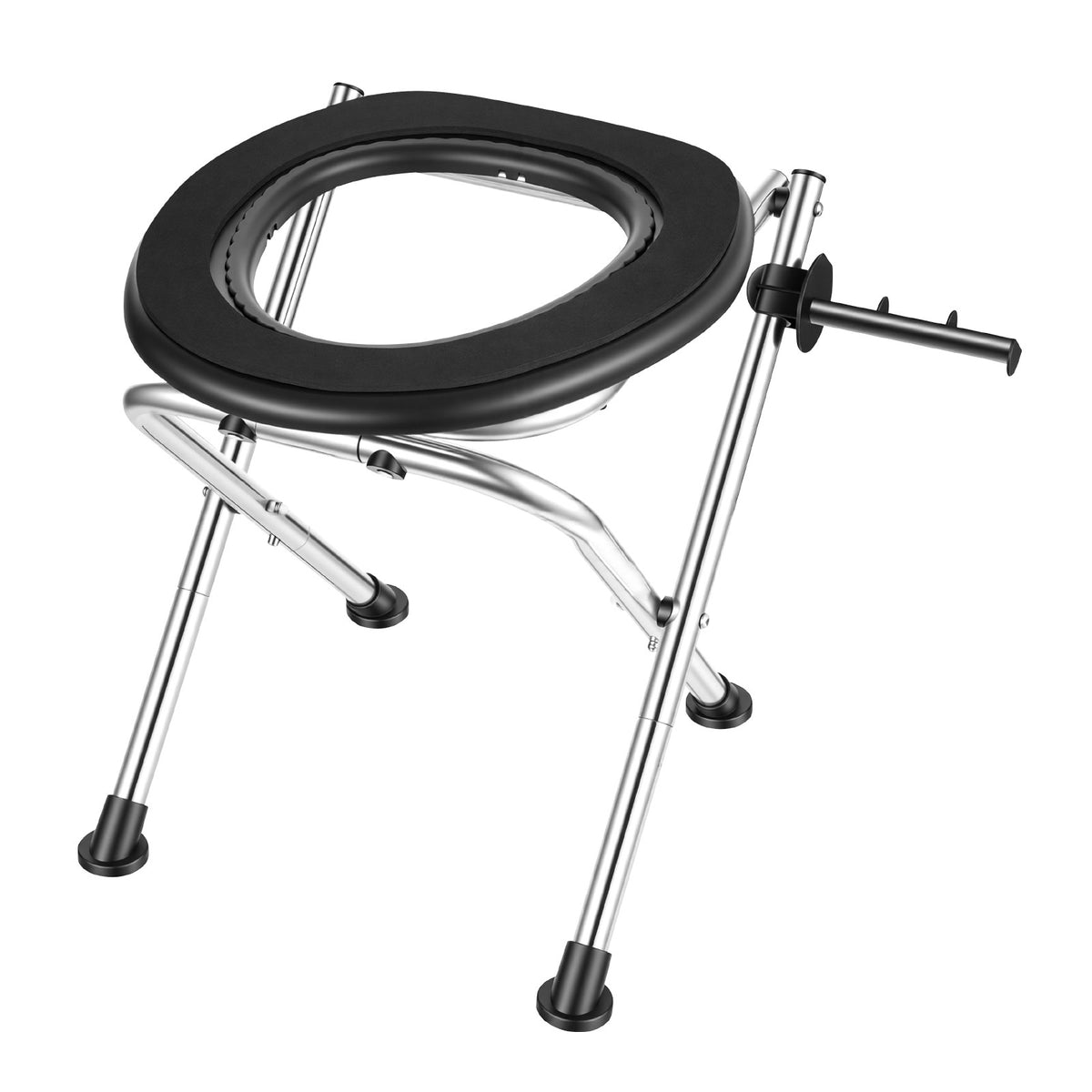 Portable Folding Toilet Chair 350 lbs Capacity for Camping Travel & Emergency Use
