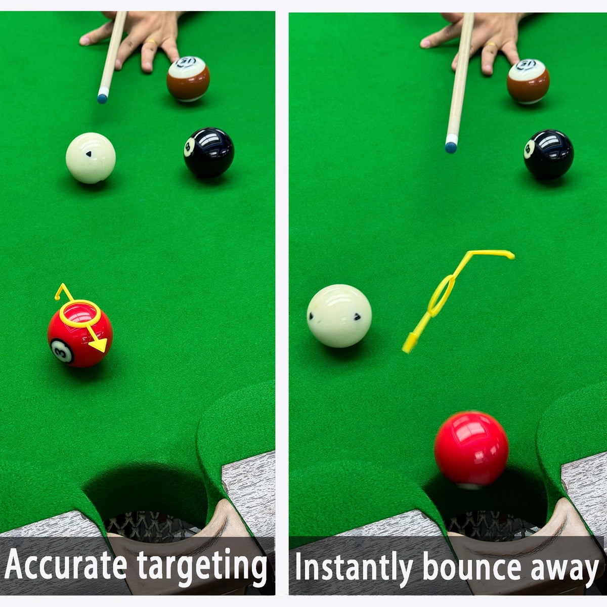 Billiards Aiming Trainer - 2 Pack Pool Cue Training Tool for Accuracy