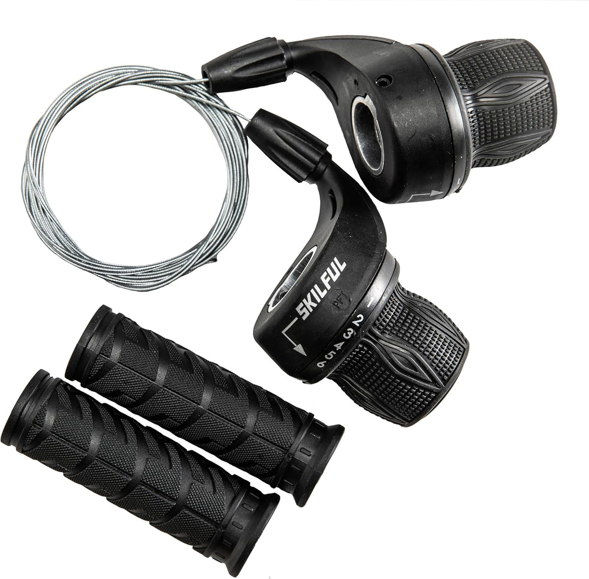 18 Speed Bicycle Twist Shifter Set with Handlebar Grips for Mountain & Commuter Bikes