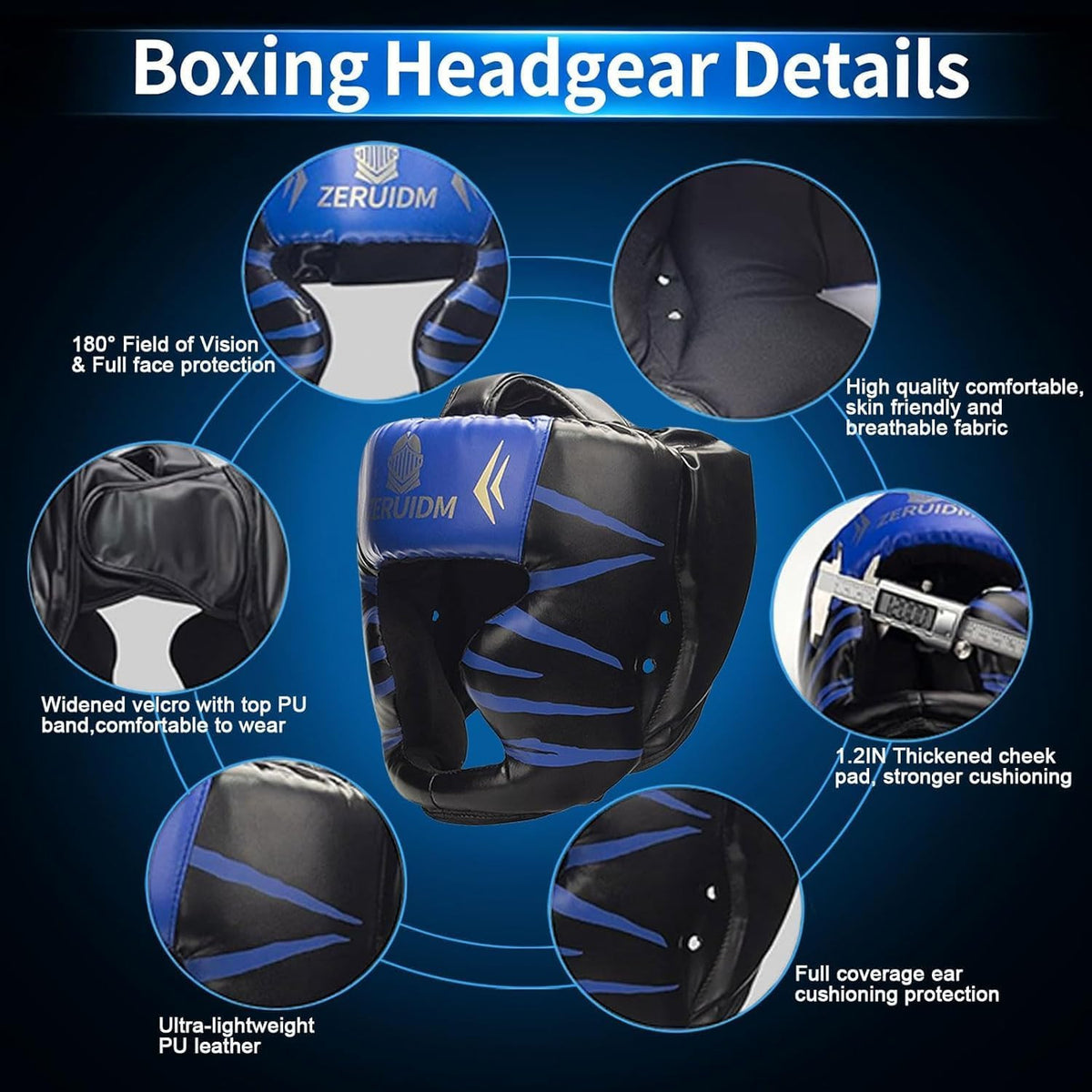 Kids and Adult Boxing Headgear with Tiger Print, Adjustable & Impact-Absorbing