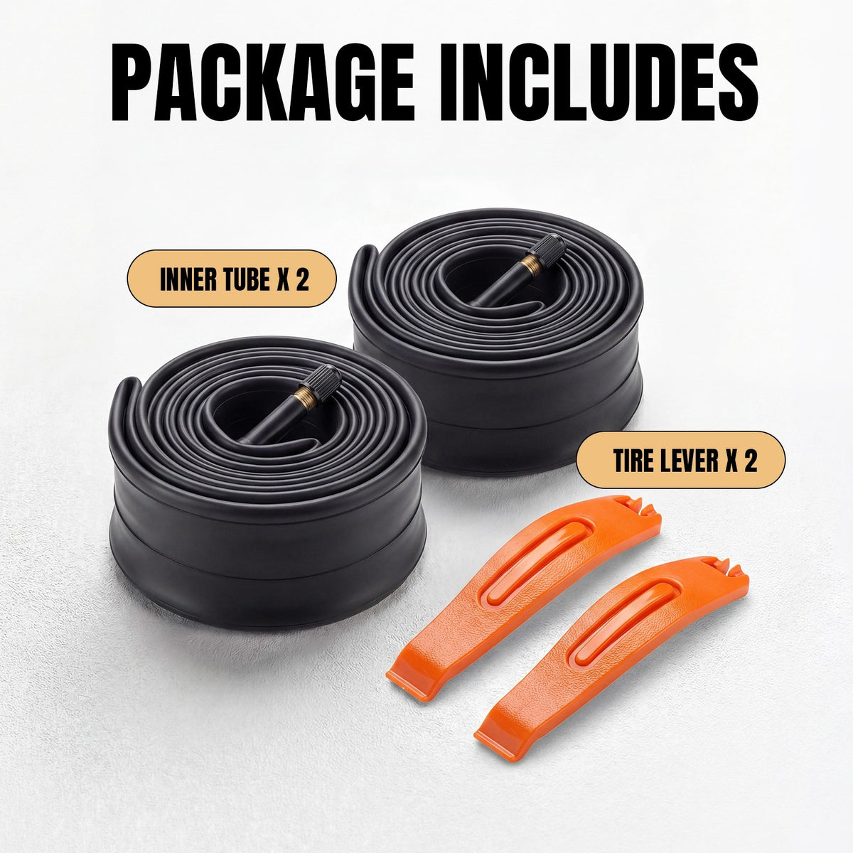 2 Pack 26x1.75-2.125 Bike Inner Tubes for MTB, City, Road Bikes