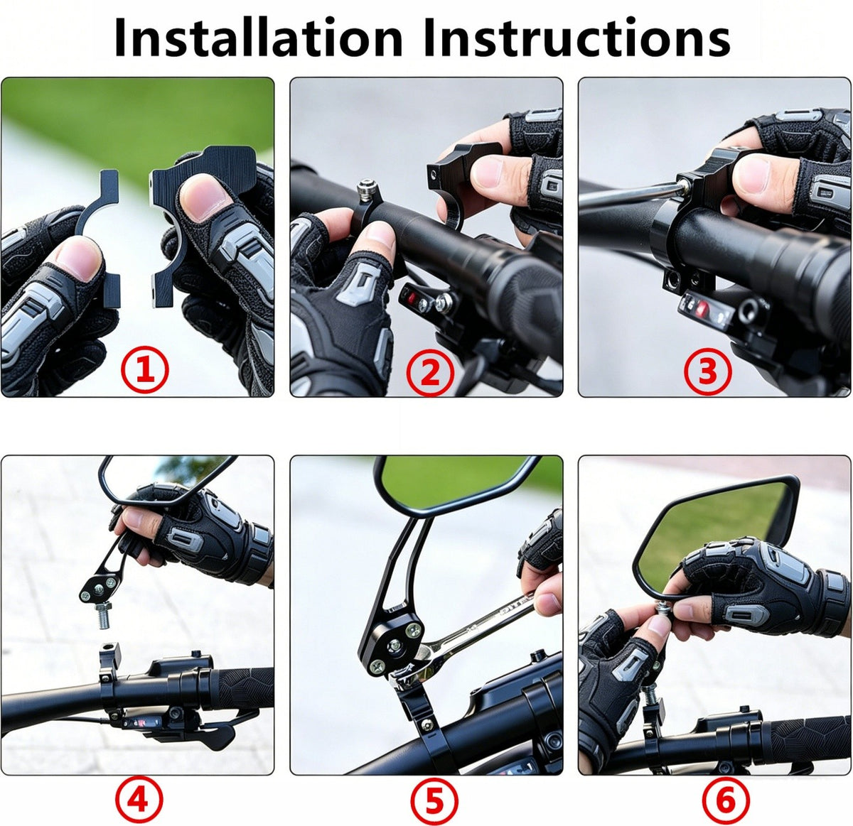 HD Bike Mirrors - 360° Adjustable Rear View Bicycle Handlebar Mirrors
